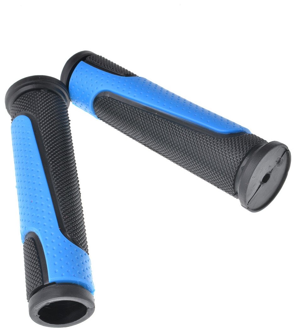 Грипсы (ручки для велосипеда), 125 мм, с синими вставками