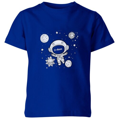 Футболка Us Basic, размер 12, синий детская футболка кот космонавт в космосе 140 темно розовый