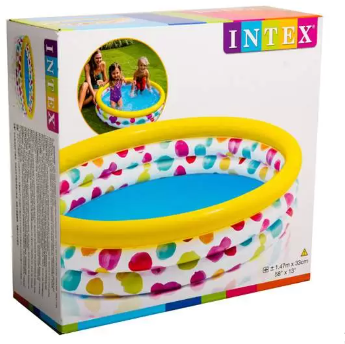 Надувной бассейн Intex/детский бассейн с геометрическими узорами/диаметр 168см/бассейн для детей от 3 лет - фотография № 2