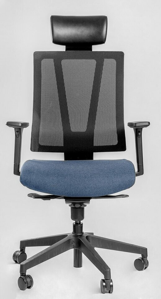 Эргономичное кресло FALTO G-1 GON 01KAL/BK-D.BL (Каркас черный, спинка черная, сидение т.синие)
