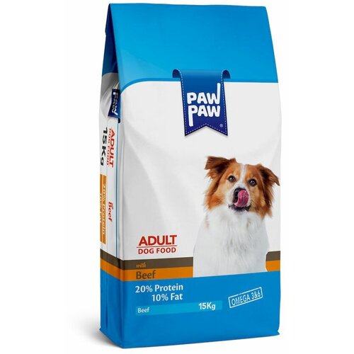 Pawpaw Adult Dog Food with Beef полнорационный сухой корм для собак, с говядиной - 15 кг