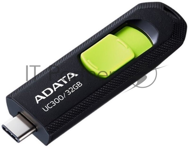 Флешка USB (Type-C) A-Data UC300 32ГБ, USB3.2, черный и зеленый [acho-uc300-32g-rbk/gn]