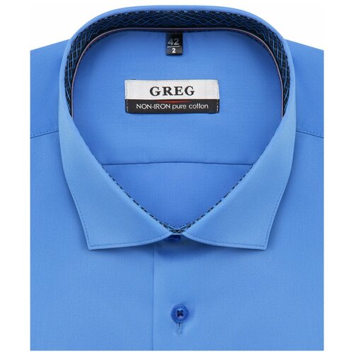 Рубашка GREG, размер 174-184/45, голубой свитер vay длинный рукав силуэт прямой трикотажный размер 50 голубой