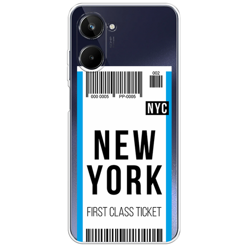 Силиконовый чехол на Realme 10 4G / Реалми 10 4G Билет в Нью-Йорк, прозрачный силиконовый чехол на oneplus 10 pro ванплас 10 про билет в нью йорк прозрачный