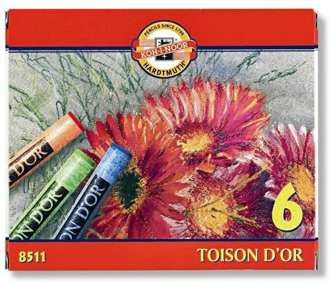KOH-I-NOOR Hardtmuth пастель художественная Toison d or мягкая 6 цв. 8511006003SV круглая в картонной коробке