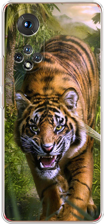 Силиконовый чехол на Huawei Nova 9 / Хуавей Нова 9 Тигр в джунглях 2