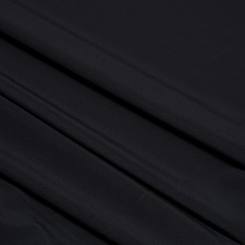 Ткань шелк искусственный Ниагара черный без рисунка (2718-3)