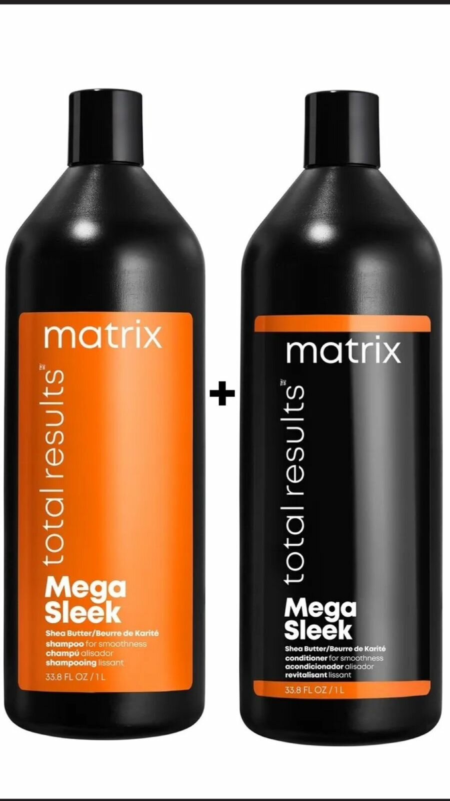 Matrix Total Results Mega Sleek Шампунь 1000 мл и Кондиционер 1000 мл для непослушных волос с маслом ши