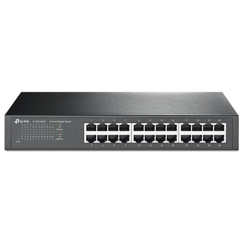 Коммутатор/ 24-port Gigabit Desktop/Rachmount Switch, 24 10/100/1000M RJ45 ports, 13-inch steel case TL-SG1024D