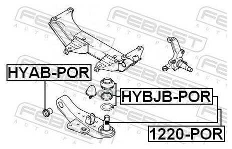 Опора шаровая переднего нижнего рычага Febest 1220-POR