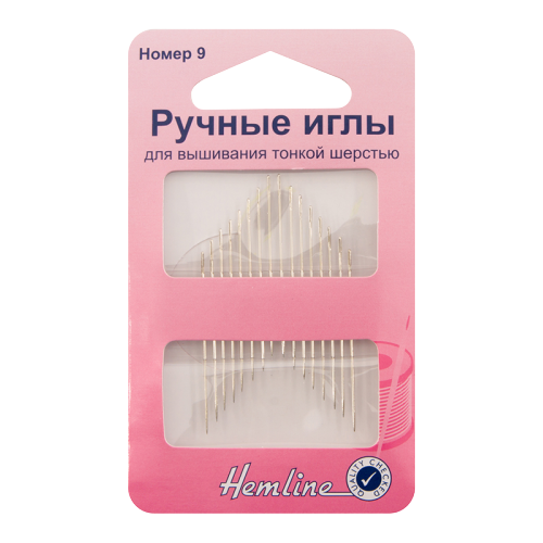 Набор игл ручных Hemline 200.9 для вышивания, золотистый, N9, 16 шт. набор игл ручных hemline 216 48 для вышивания золотистый 6 шт