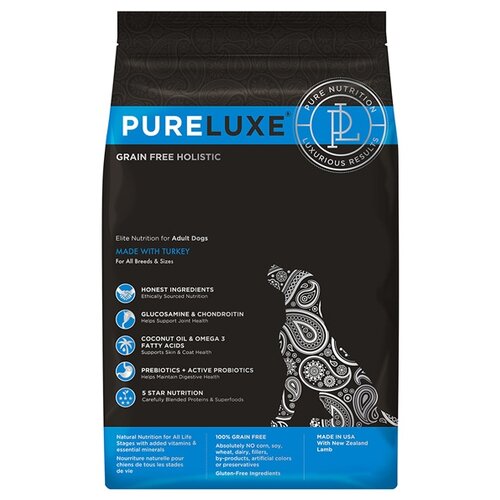 фото Корм для собак PureLuxe (10.89 кг) Elite Nutrition for adult dogs with turkey