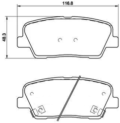 Дисковые тормозные колодки задние MANDO MPH45 для Hyundai Santa Fe, Kia Sorento (4 шт.)