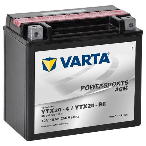 Мото аккумулятор VARTA Powersports AGM (518 902 026)