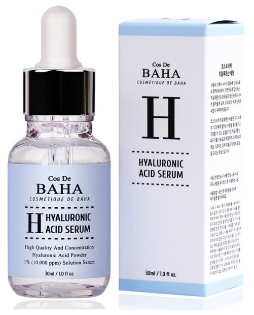 COS DE BAHA HS Hyaluronic Acid Serum Интенсивно увлажняющая сыворотка для лица с гиалуроновой кислотой, 30 мл