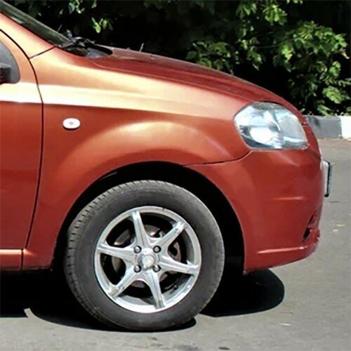 Крыло переднее правое в цвет Chevrolet Aveo Шевроле Авео T250 (2006-2012) седан 98U - Dynamic Orange - Оранжевый