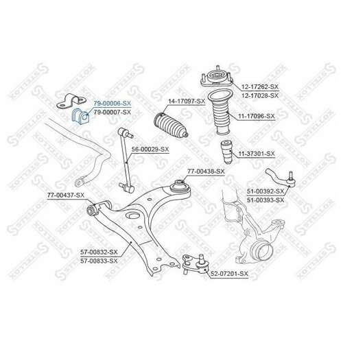 Втулка стабилизатора переднего, STELLOX 7900006SX