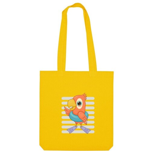Сумка шоппер Us Basic, желтый мужская футболка попугай лето море s темно синий
