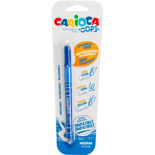Carioca Ручка гелевая Oops со стираемыми чернилами 07 мм 4303602 цвет чернил синий 995₽