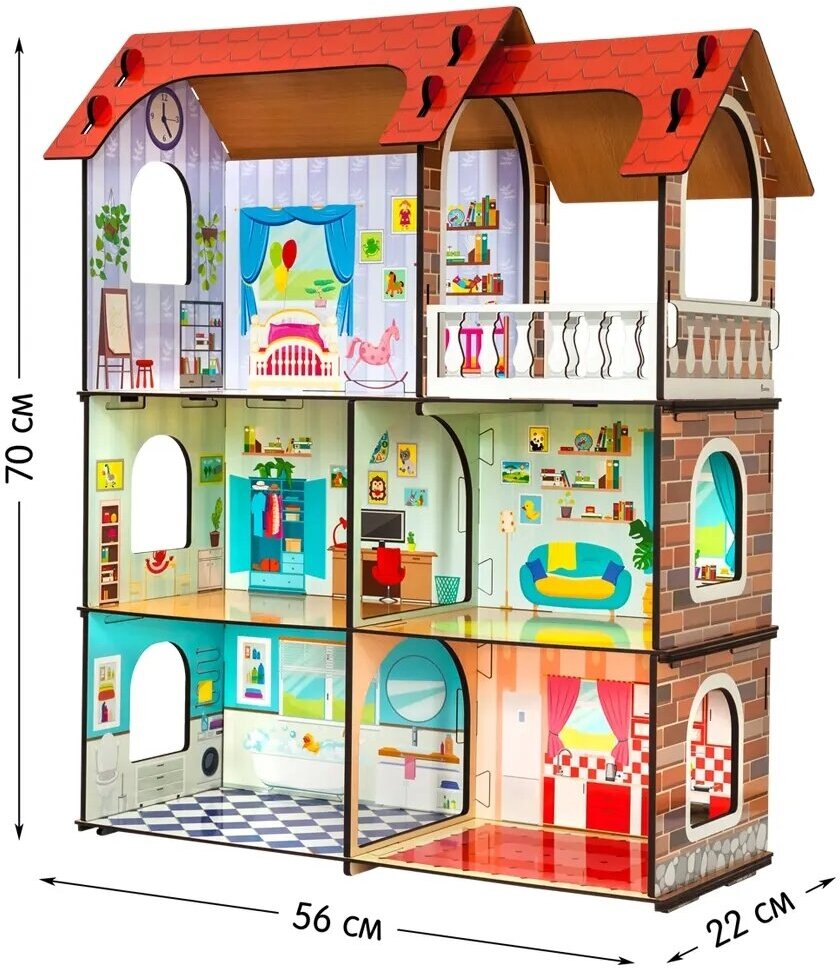 Кукольный домик Джульетта из картона - Родные игрушки