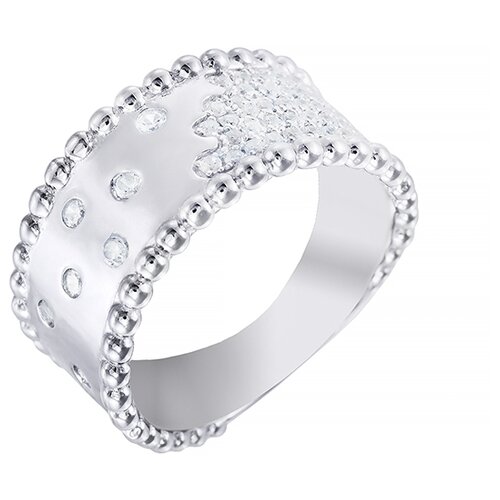 фото Element47 широкое ювелирное кольцо из серебра 925 пробы с кубическим цирконием gr02268a_ko_001_wg, размер 18