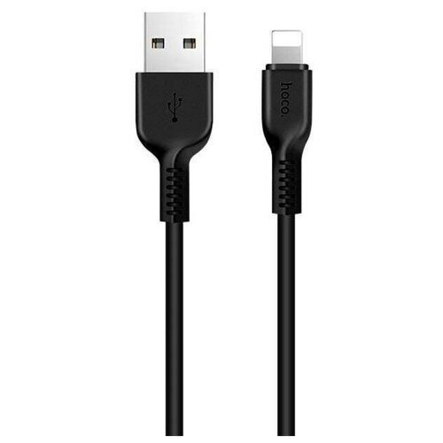 Кабель USB-A - Apple Lightning Hoco / 1 метр / 2A / зарядка и передача данных / черный кабель usb a apple lightning hoco 1 метр 2a зарядка и передача данных черный