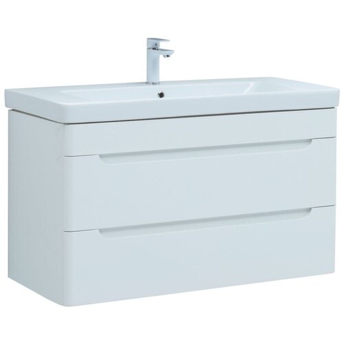 Тумба под раковину AQUANET София 105 (2 ящика) Белый глянец