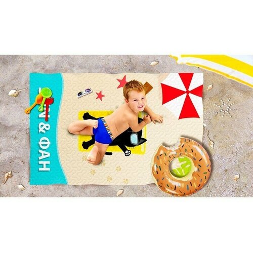 Пляжное покрывало «Черный кот», размер 90 × 140 см