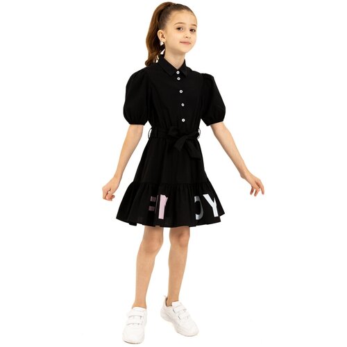 Платье Карамелли, хлопок, размер 164, черный