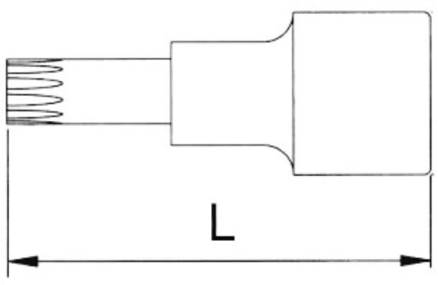 Licota H4RM06 Головка торцевая с вставкой spline 1/2" M6 L=55 мм