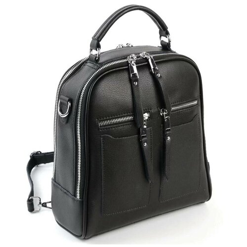 Женский кожаный рюкзак 88001-С Блек (122455)