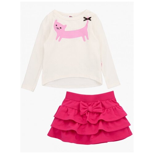 Комплект одежды для девочек Mini Maxi, модель 0425/0426, цвет белый, размер 104