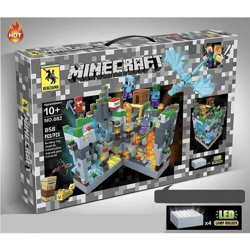 Конструктор Майнкрафт с LED подсветкой конструктор minecraft my world lb608 серая крепость 488 дет конструктор майнкрафт с led подсветкой