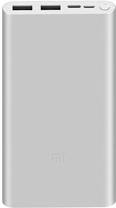 Аккумулятор Xiaomi Mi Power Bank 3 10000 mAh PLM13ZM, серебристый