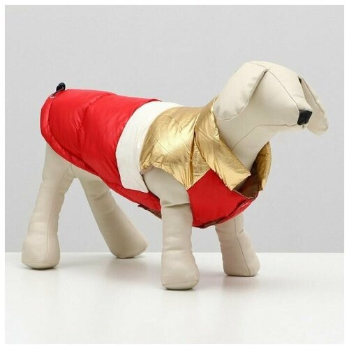 Одежда для животных. Куртка для собак с утяжкой размер 16, золото-красная, 1 шт.