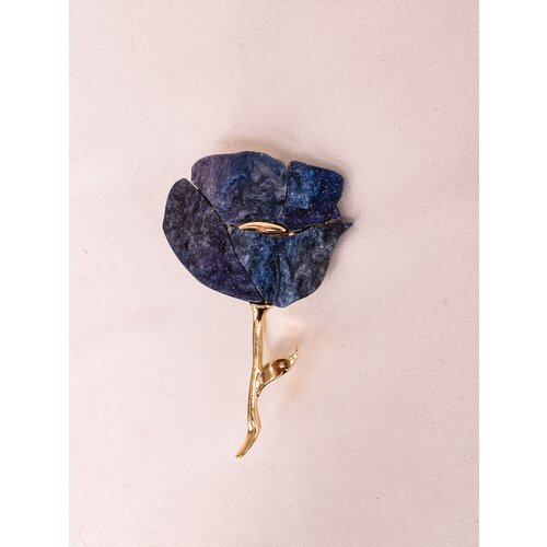 Брошь Подвеска Магнолия Графит блеск бижутерная