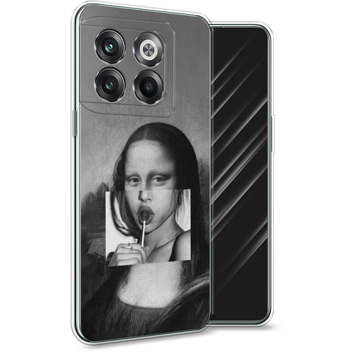 Силиконовый чехол на OnePlus 10T / Ван плюс 10T Mona Lisa sucking lollipop