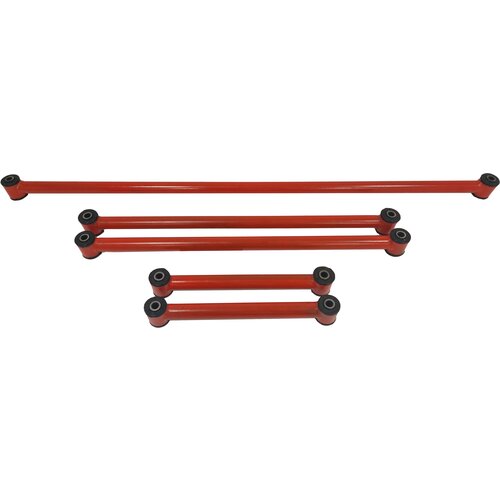 Тяги реактивные усиленные ВАЗ 2101-2107, Нива, 2123 Шеви Нива (к-кт из 5шт) красная с сайлентблоками 2108-2904040