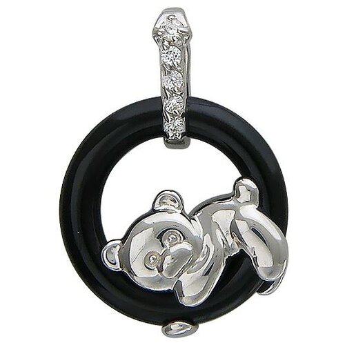 фото Эстет подвеска мишка с агатом и фианитами из серебра 01п451605