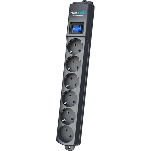 Сетевой фильтр Surge protector Pilot S Max (5 euros + 1GP), 15A/3.5kVA, automatic, 3 m, graphite Pil