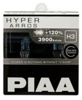 PIAA HE-901-H3 лампа H3 (к-т 2 шт) PIAA ARROS (3900K) - бриллиантовый белый свет увеличенной яркости +120%