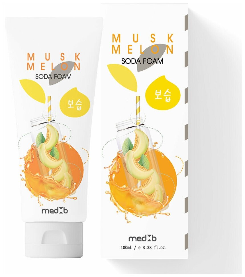 MedB Пенка для умывания с пищевой содой и мускусной дыней, 100 мл / Средство для очищения кожи лица Muskmelon Soda Foam, Корея