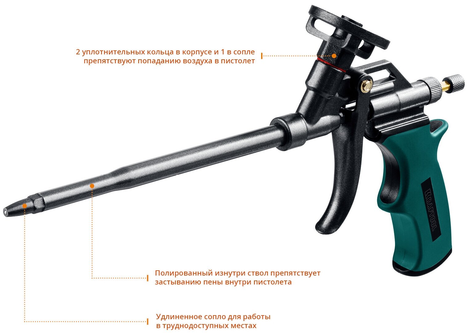 KRAFTOOL PANTHER профессиональный пистолет для монтажной пены с полным тефлоновым покрытием - фотография № 3