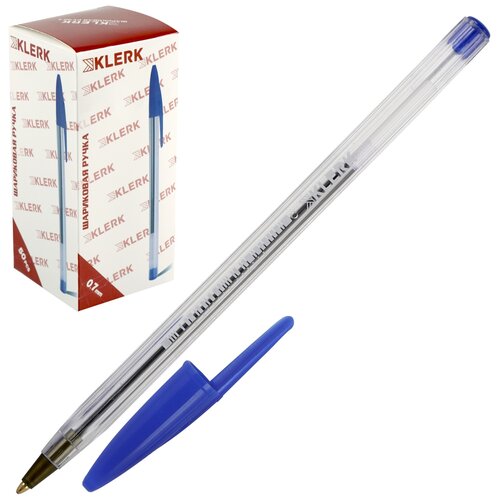 Klerk Ручка шариковая, 0,7 мм, 1 цвет, 200742, cиний цвет чернил, 50 шт.
