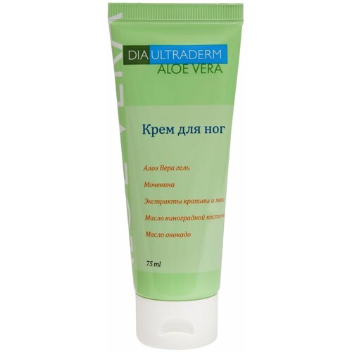 Крем для ног диаультрадерм алое вера эффективный уходDIAULTRADERM® ALOE VERA 75 мл.