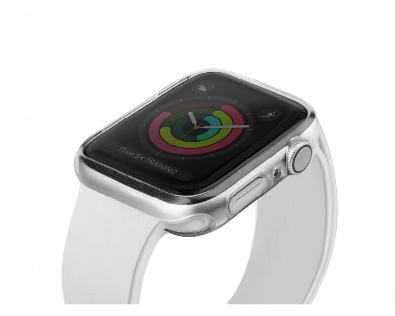 Силиконовый защитный чехол (кейс) Apple Watch Series 1 2 3 (Эпл Вотч) 42 для экрана/дисплея и корпуса противоударный бампер мягкий прозрачный