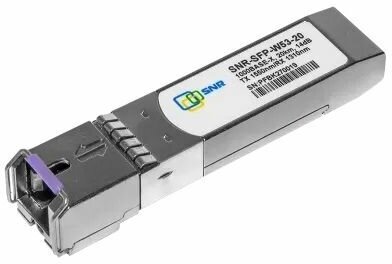 Модуль SNR SFP WDM, дальность до 20км (14dB), 1550нм