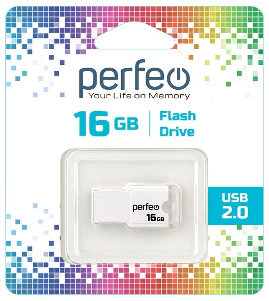 16Gb Perfeo M01 white USB 2.0 PF-M01W016