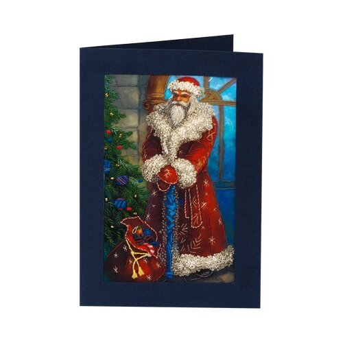 фото Набор для вышивания panna "живая картина. открытка. дед мороз", арт. жк-2047, 10,5х17 см