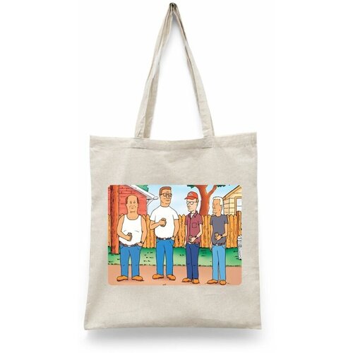 фото Сумка-шоппер унисекс каждому своё "царь горы/king of the hill" черная